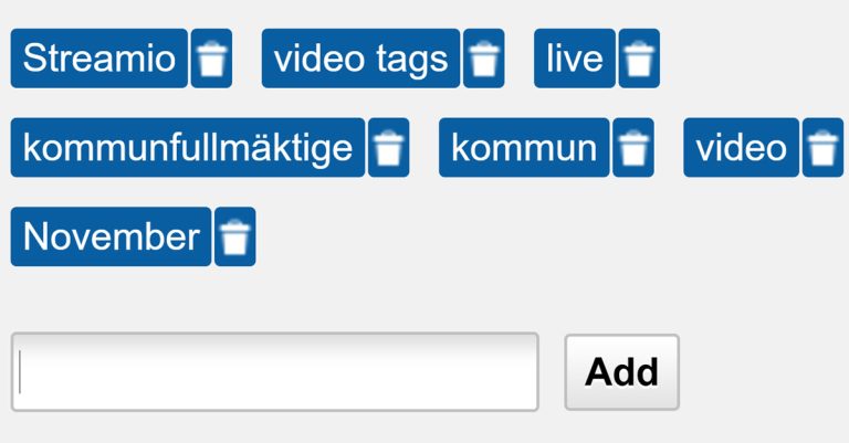 Streamio video tags